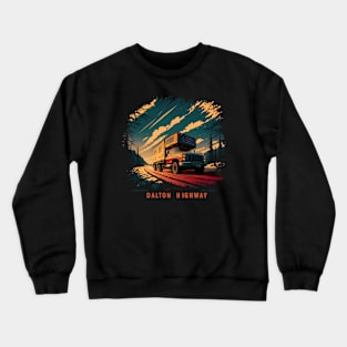 Dalton Highway Alaska - Truck Camping Crewneck Sweatshirt